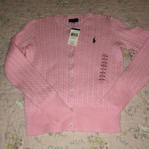 Pink button down cardigan